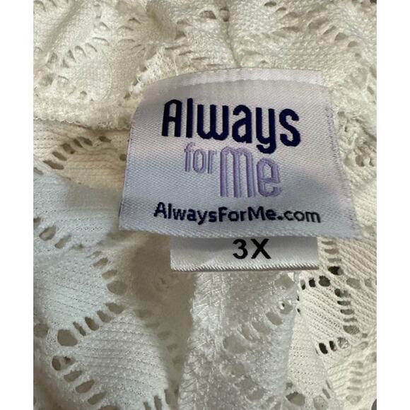 Always For Me Plus Size Lattice Beach Swim Cover Up Lounge Pant White 3X 3XL - Picture 7 of 8
